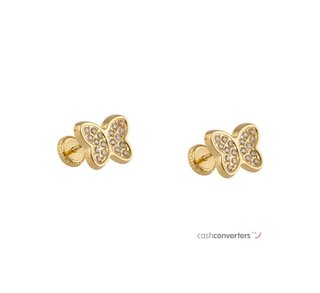 pendientes oro 18k con piedra con circonita