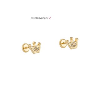 pendientes oro 18k con piedra con circonita