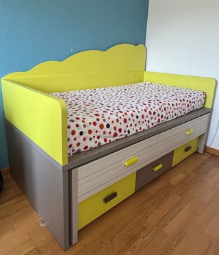 Cama nido con 3 cajones y colchones incluidos