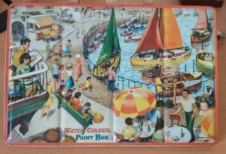 Caja Acuarelas Serigrafiada Inglesa Antigua