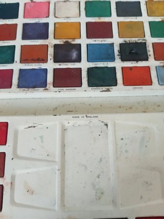 Caja Acuarelas Serigrafiada Inglesa Antigua