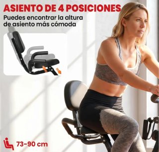 Bicicleta Estática Plegable Roja