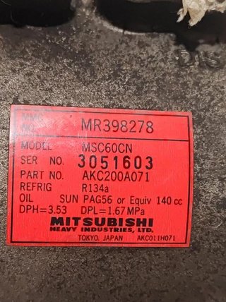 115763 mr398278 compresor aire mitsubishi space