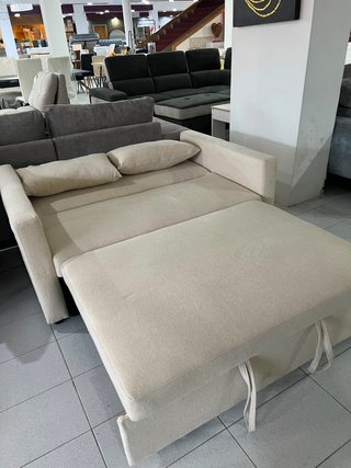 Sofá Cama Beige 2 Plazas Tela Joselyn