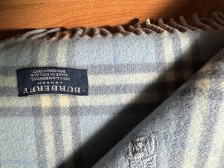 Bufanda Burberry Clásica Tartán Azul