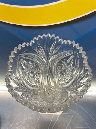 Jarrón Nachtmann de cristal tallado. Baviera, Alemania. Vintage.