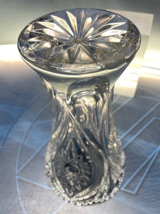 Jarrón Nachtmann de cristal tallado. Baviera, Alemania. Vintage.