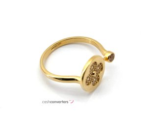 sortija oro 18k con piedra con circonita