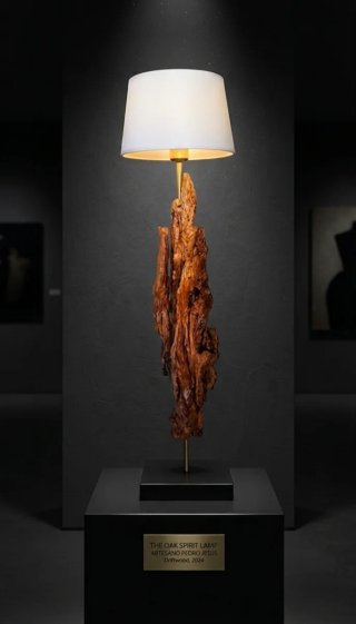 Lámpara Artesanal Única Madera y Metal