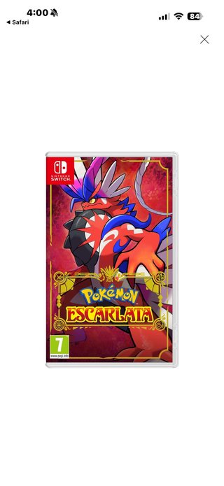 Pokémon Escarlata Nintendo Switch - Solo Cartucho