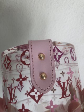Baúl mini Louis Vuitton transparente rosa