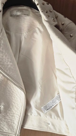 Chiodo Zara borchiato bianco Tg S
