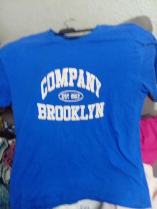 Camiseta oversize Brooklyn Est 2017 Azul XL