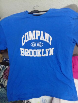 Camiseta oversize Brooklyn Est 2017 Azul XL