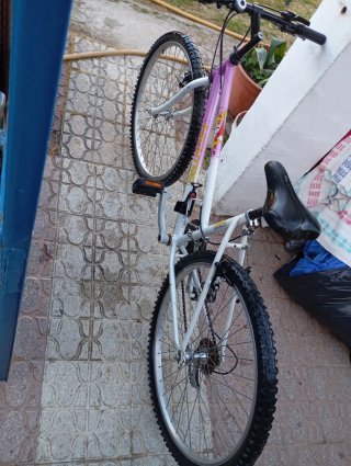 Bicicleta Menta Rosa y Blanca