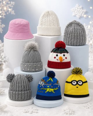 Lote 8 Cappelli Invernali per Bambini