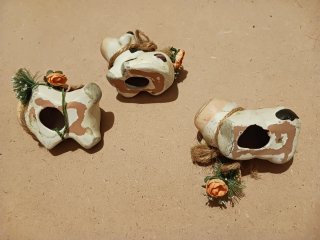 Set 3 statuine mucca decorative ceramica