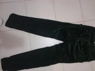 Pantalones de franela verde talla S