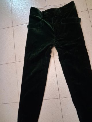 Pantalones de franela verde talla S