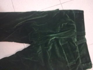 Pantalones de franela verde talla S
