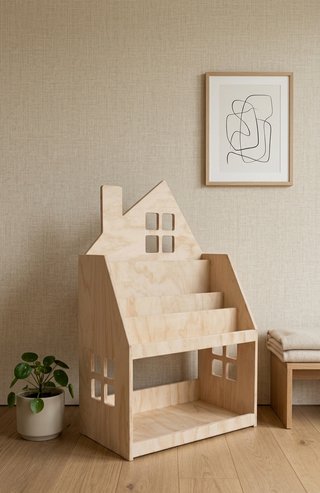 Estantería Montessori infantil casa madera