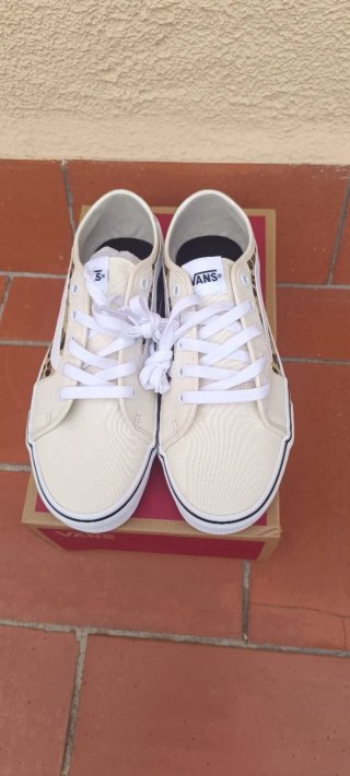 Vans Zapatillas Blancas con Estampado Animal Print