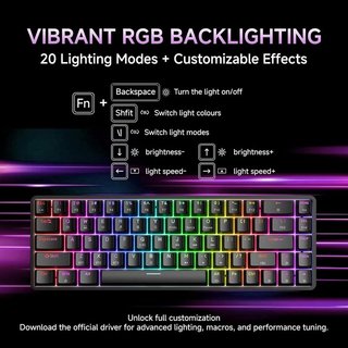 Dierya DK68 Teclado Mecánico Inalámbrico 68 Teclas