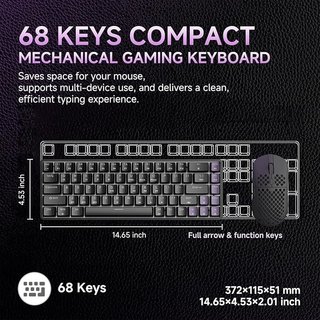Dierya DK68 Teclado Mecánico Inalámbrico 68 Teclas