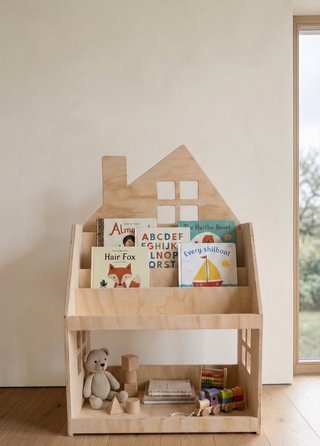 Mueble infantil Montessori casita de madera