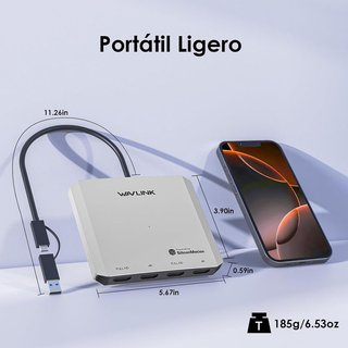 WAVLINK Adaptador Cuádruple Monitor macOS M1-M4