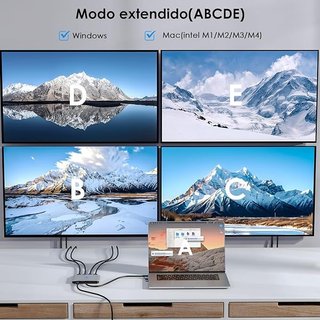 WAVLINK Adaptador Cuádruple Monitor macOS M1-M4