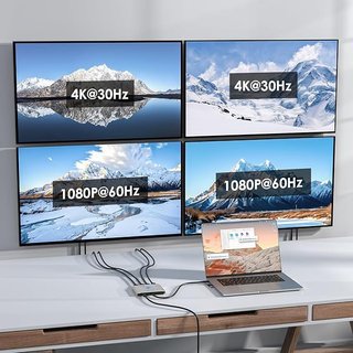 WAVLINK Adaptador Cuádruple Monitor macOS M1-M4