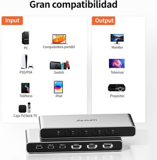 Alxum Switch HDMI 4 Entradas 1 Salida 4K@60Hz