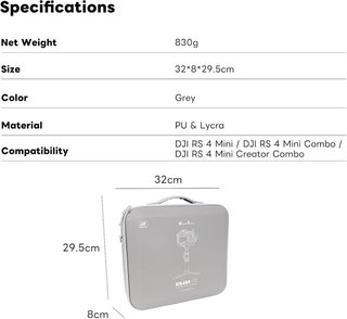 DFCINE Funda para DJI RS 4 Mini & RS 3 Mini gris