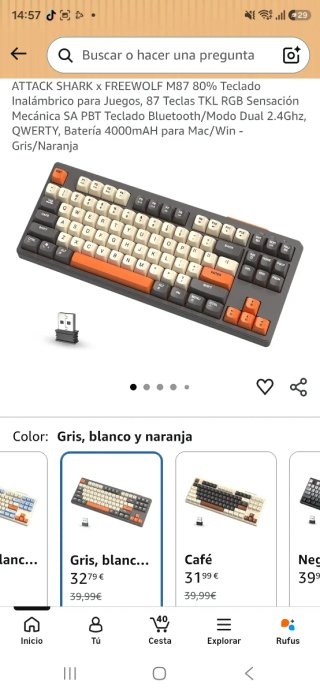 Teclado Gaming FreeWolf 87 Key Inalámbrico