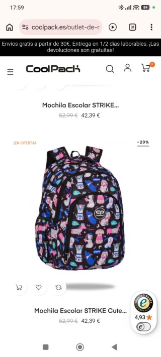 Mochila escolar Cool Pack perros Francia