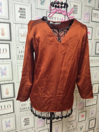 Blusa Mango Marrón Satén