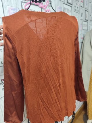 Blusa Mango Marrón Satén