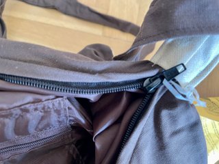 Bolso de tela con abalorios
