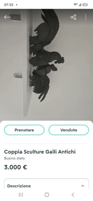 Coppia Sculture Galli Antichi Combattenti