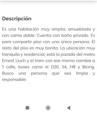 Alquilo habitación para 1 sola persona