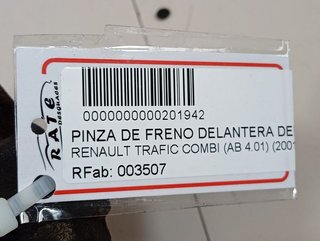 PINZA DE FRENO DELANTERA DERECHA RENAULT TRAFIC COMBI (AB 4.01) 6 - plazas, acristalado parcial 2,9t   Combi corto