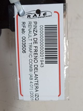 PINZA DE FRENO DELANTERA IZQUIERDA RENAULT TRAFIC COMBI (AB 4.01) 6 - plazas, acristalado parcial 2,9t   Combi corto