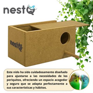 Nido Madera Periquitos 20cm Nuevo