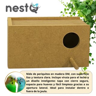 Nido Madera Periquitos 20cm Nuevo