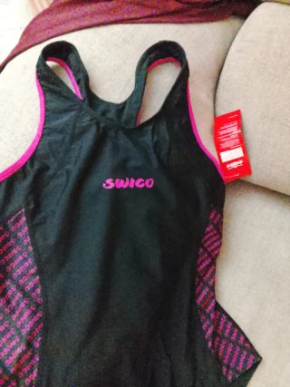 Bañador mujer talla M negro y rosa