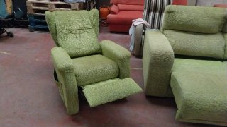 Sillón relax verde tela