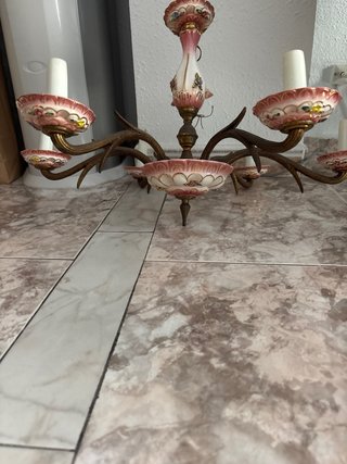 Unica de porcelana Lámpara antigua estilo cuerno