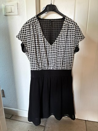 Abito donna fantasia bianco/nero
