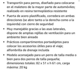 Transportín Ferplast, modelo car 80. Beige/Negro